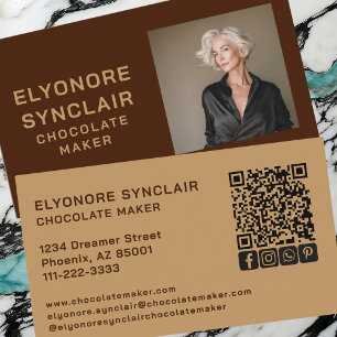 Brown Caramel Chocolate Maker Personal Photo Business Card