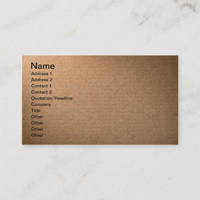 Brown Cardboard Texture For Background Business Card (Front)
