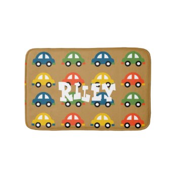 Brown Cars Bathroom Rug by ComicDaisy at Zazzle