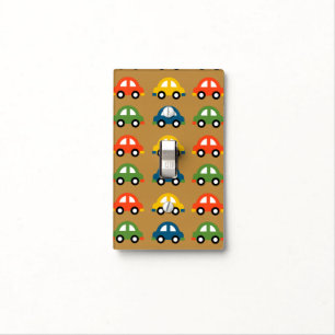 brown cars design lightswitch cover