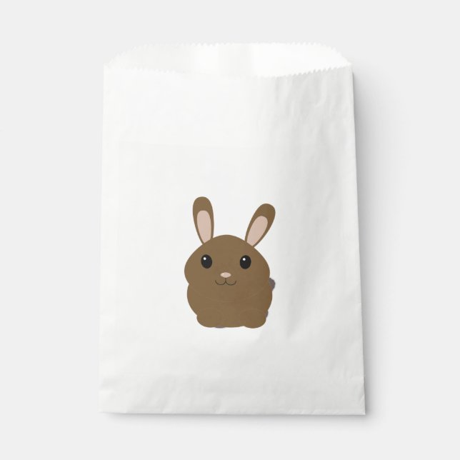 Brown Cartoon Bunny Favor Bag (Front)