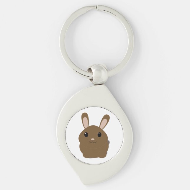 Brown Cartoon Bunny Keychain (Front)