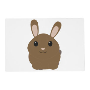 Brown Cartoon Bunny Placemat