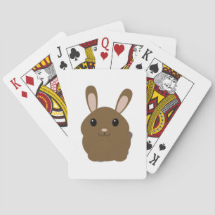 Brown Cartoon Bunny Poker Cards