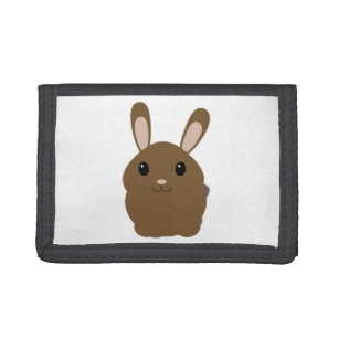 Brown Cartoon Bunny Trifold Wallet
