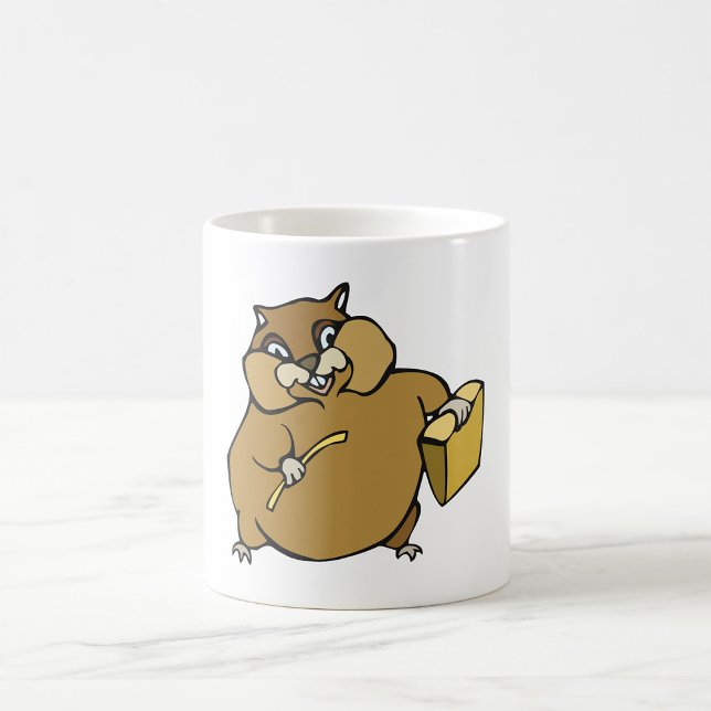 Brown Cartoon Hamster with Cheese Coffee Mug (Creator Uploaded)