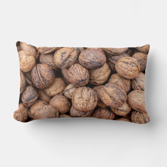 Brown cashew nuts lumbar pillow (Front)