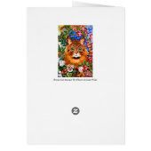 Brown Cat Amongst The Flowers Card (Back)