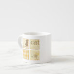 Brown Cat and  Yellow Bird by Chariklia Zarris Espresso Cup
