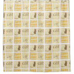 Brown Cat and  Yellow Bird by Chariklia Zarris Shower Curtain
