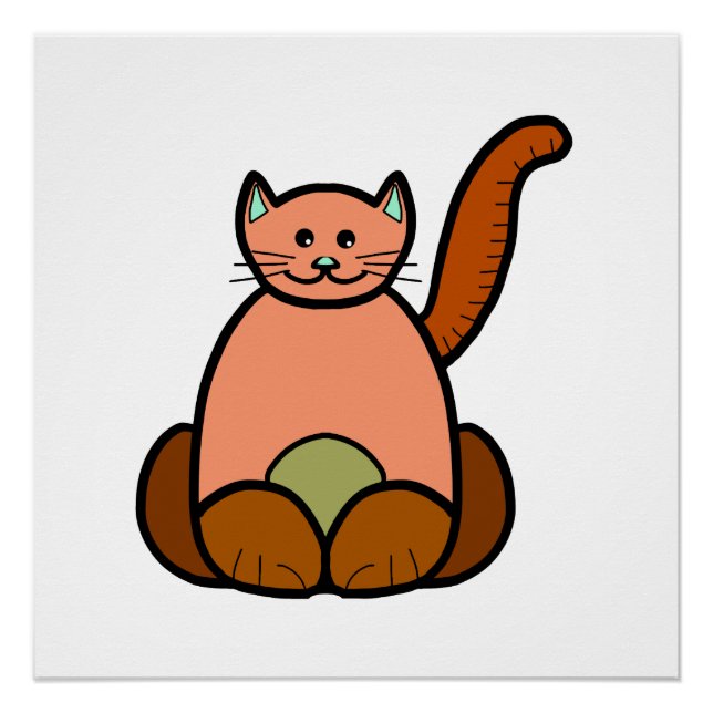 Brown cat cartoon poster (Front)