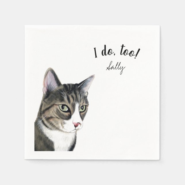 Brown Cat Cocktail Napkins (Front)