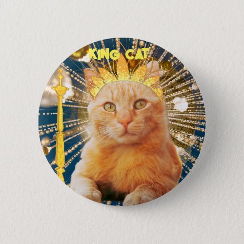 Brown Cat Funny Pet Lovers Cool Modern Chic Trendy Button