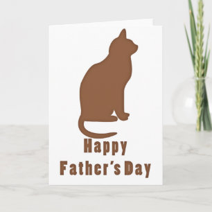 Brown Cat Happy Father's Day Card