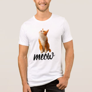 Brown Cat Looking Up T-Shirt | Cute Feline Unisex  Tri-Blend Shirt