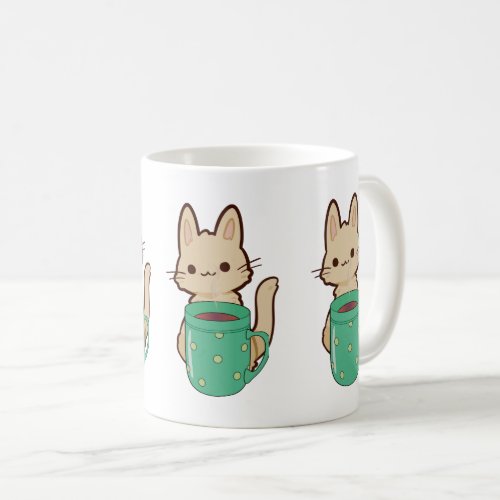 Brown Cat Loves Coffee Coffee Mug