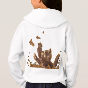 Brown Cat & Night Butterflies Hoodie