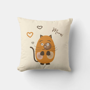 Brown cat throw pillow