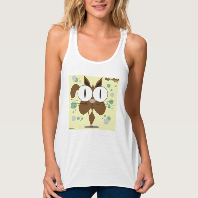 Brown Cat Women's Slim Fit Racerback Tank Top (Front)