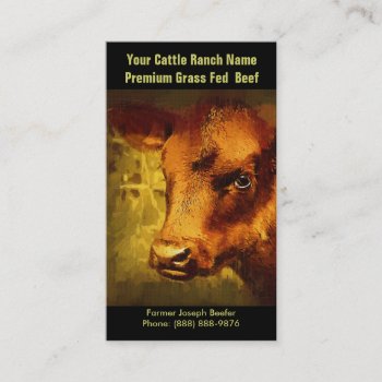 Brown Cattle  For  Beef Ranch Or Farm Business Card by CountryCorner at Zazzle