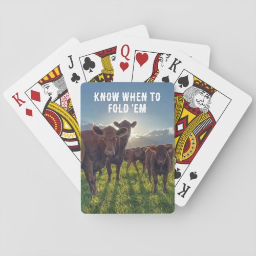 Brown Cattle in Pasture Playing Cards
