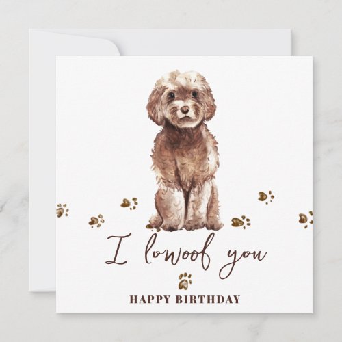 Brown Cavapoo Dog Mum Puppy Pets Birthday Card