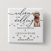 Brown Cavapoo Dog Welcome to the wedding cutie