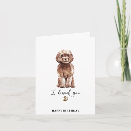 Brown Cavapoodle Dog Mum Puppy Pets Birthday Card