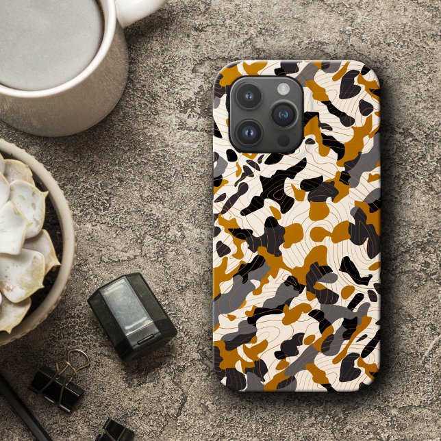 Brown Charcoal Diagonal Camo with Contour Lines Case-Mate iPhone Case (Brown Charcoal Diagonal Camo with Contour Lines Case-Mate iPhone Case)