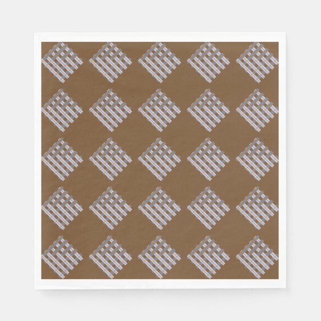 Brown Check Paper Napkin (Front)