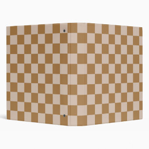 Brown Checkerboard 3 Ring Binder