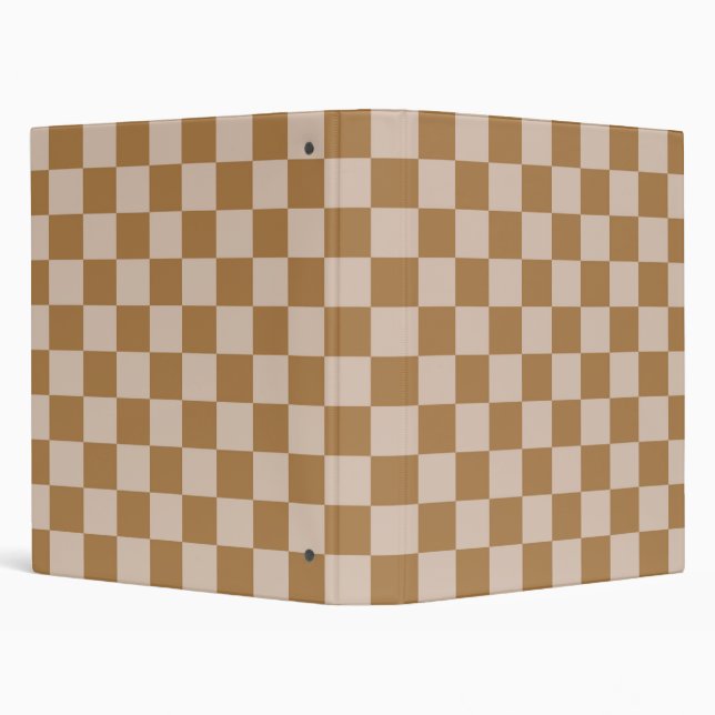 Brown Checkerboard 3 Ring Binder (Background)