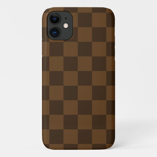 Brown Checkerboard Case-Mate iPhone Case (Back)