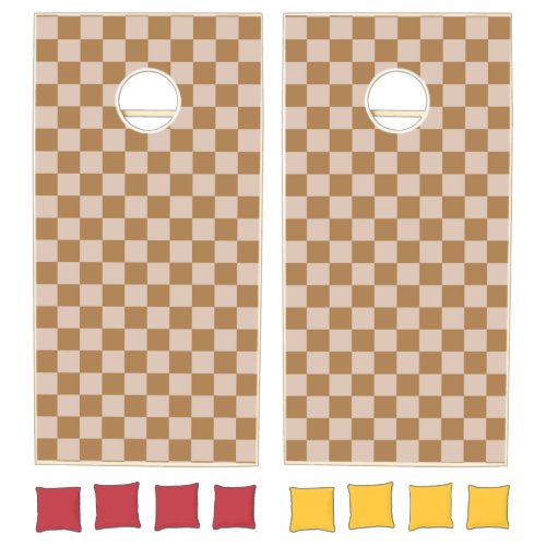 Brown Checkerboard Cornhole Set