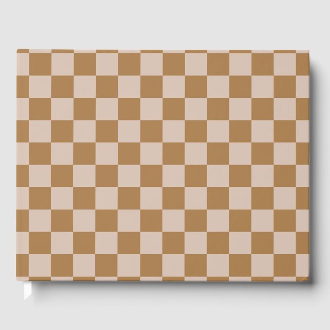 Brown Checkerboard Guest Book (Front)