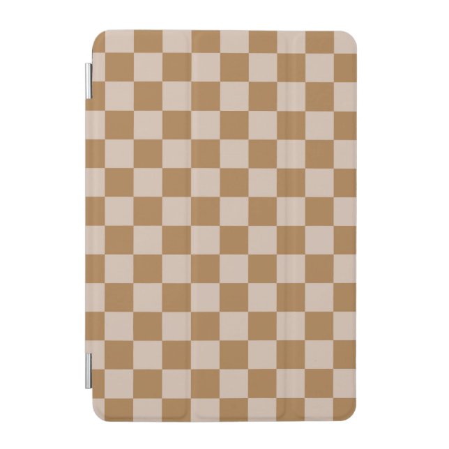 Brown Checkerboard iPad Mini Cover (Front)