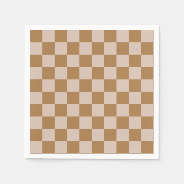 Brown Checkerboard Napkins (Front)