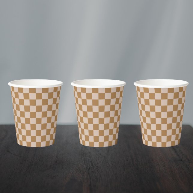 Brown Checkerboard Paper Cups (Creator Uploaded)