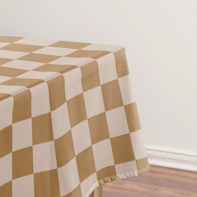 Brown Checkerboard Tablecloth (In Situ)