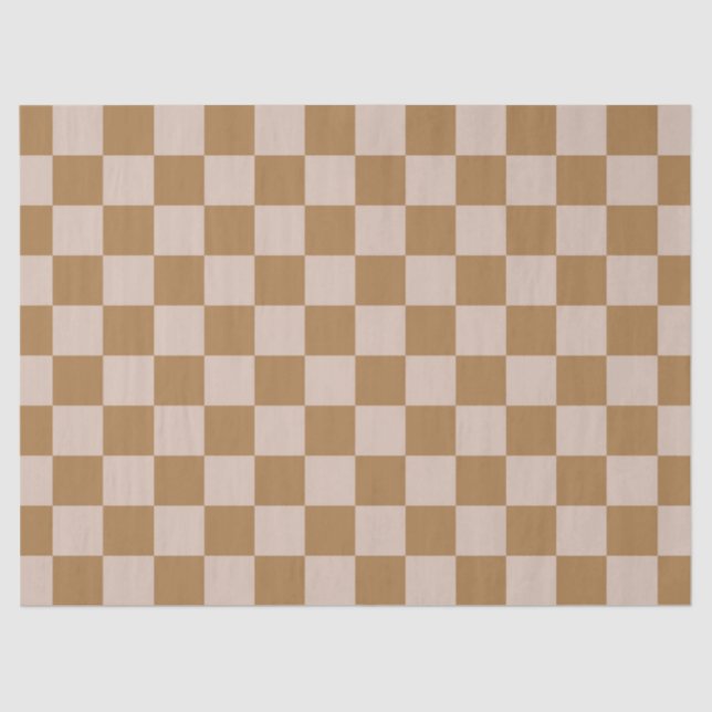 Brown Checkerboard Tissue Paper (Front)