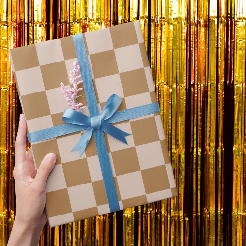 Brown Checkerboard Wrapping Paper