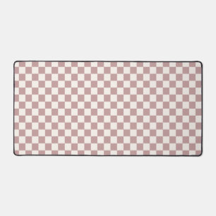 Brown Checkered Desktop Mousepad Desk Mat