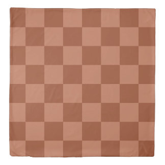Brown checkered duvet cover