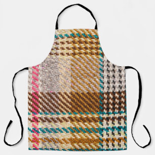 Brown checkered fabric, Scottish wool. Apron