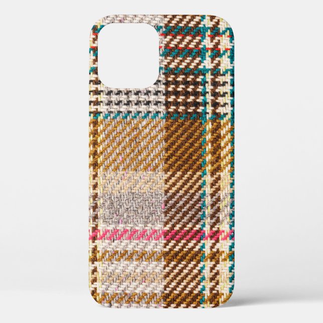 Brown checkered fabric, Scottish wool. Case-Mate iPhone Case (Back)