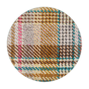 Brown checkered fabric, Scottish wool. Cutting Board