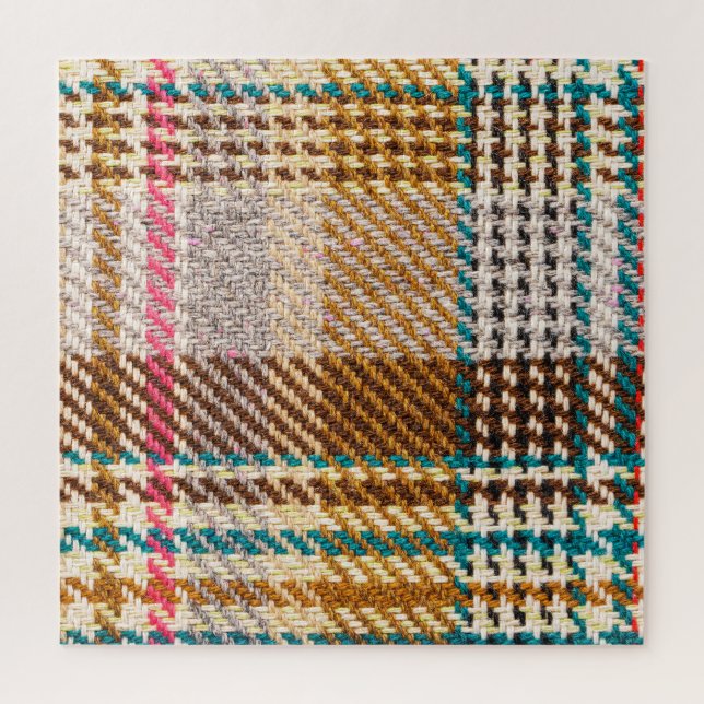 Brown checkered fabric, Scottish wool. Jigsaw Puzzle (Vertical)