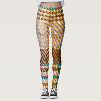 Brown checkered fabric, Scottish wool. Leggings