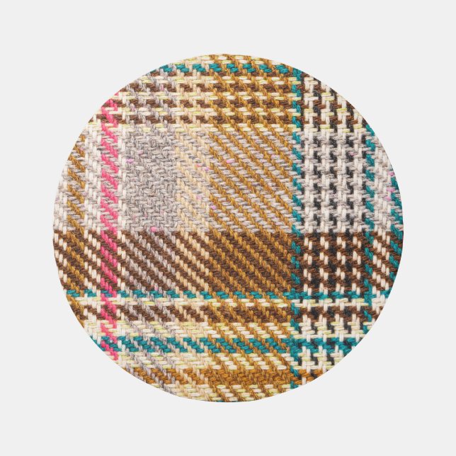 Brown checkered fabric, Scottish wool. Rug (Front)