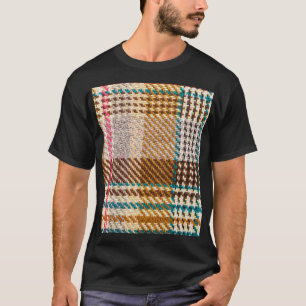 Brown checkered fabric, Scottish wool. T-Shirt